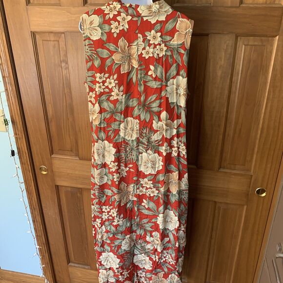 Vintage Deadstock Essentials by Lee Floral Sleeveless Button Down Maxi Dress 18W - Picture 4 of 9